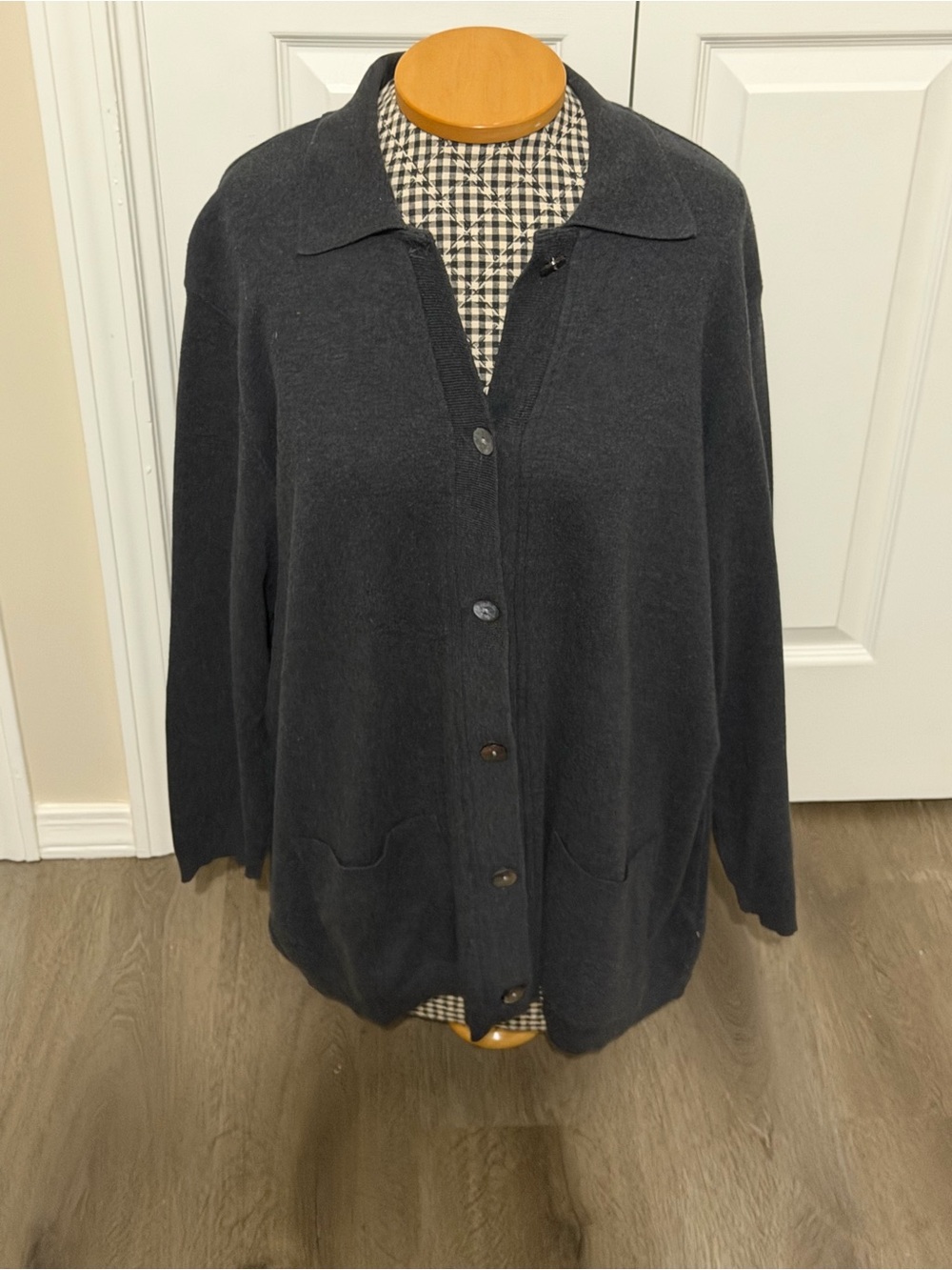 Vintage Sam’s Classic Black Button-Front Women's Sweater Cardigan 2x